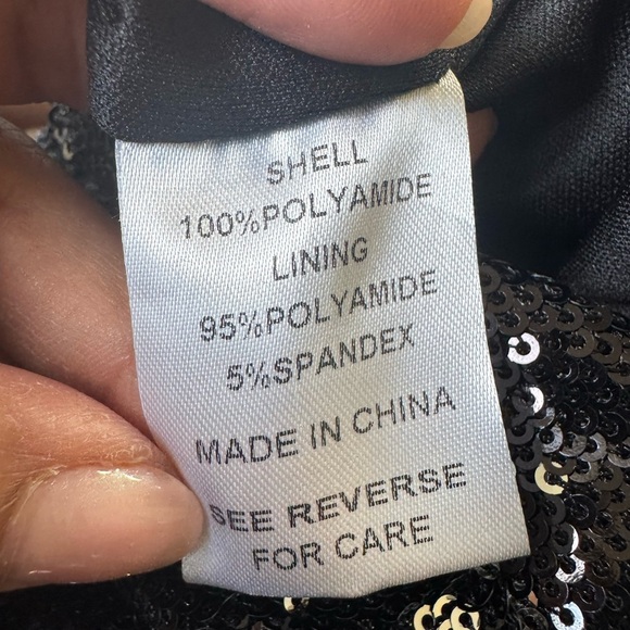 Lucy Paris Black Sequin Cut-Out Cocktail Party Dress Size M Sparkly Bodycon - Picture 10 of 10